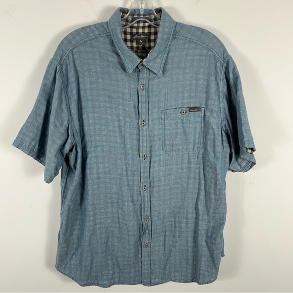❤️Eddie Bauer Men's Blue Casual Shirt XL - Picture 3 of 9